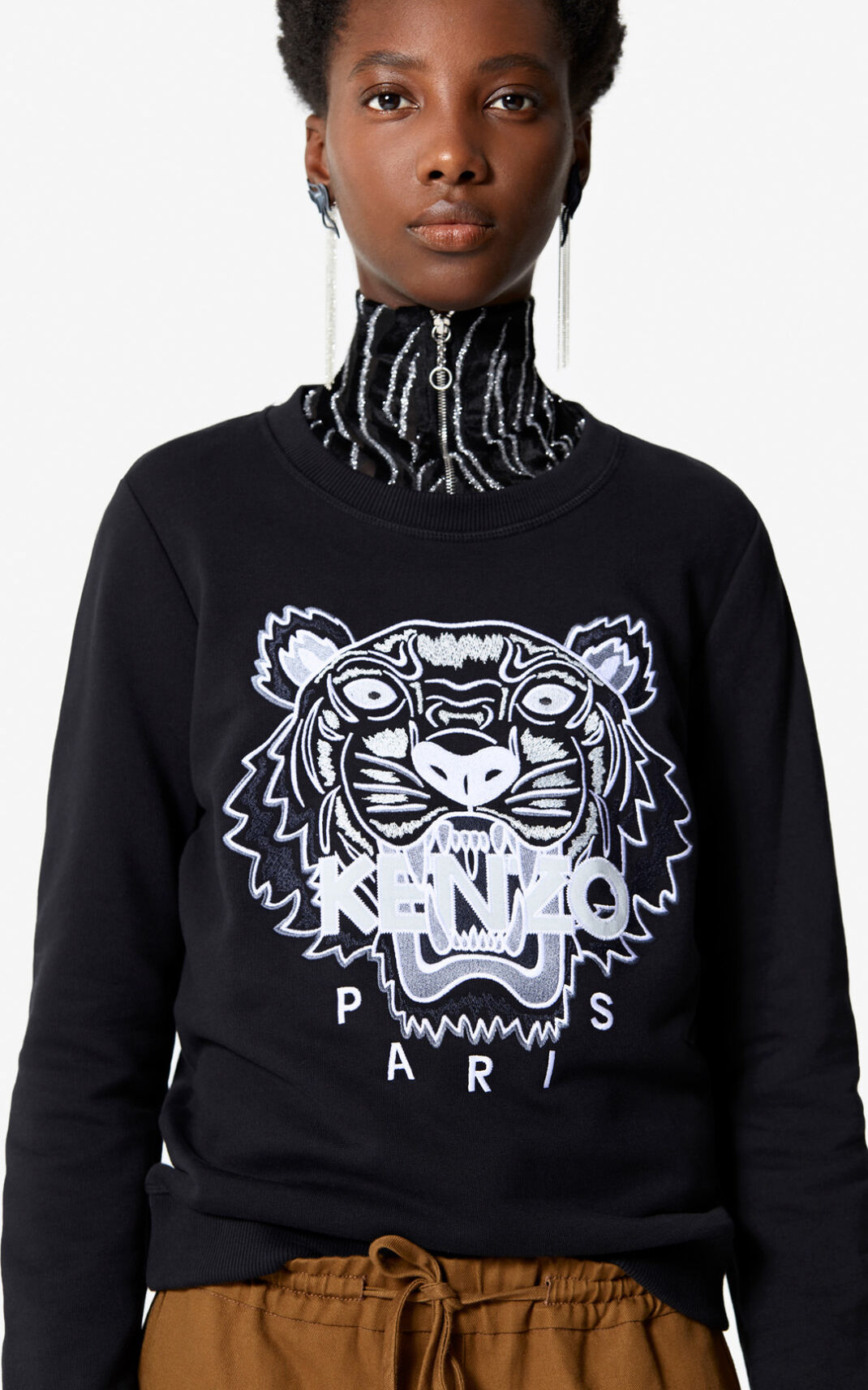 Sudadera Kenzo Tiger Mujer Negras USI861435